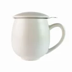 Keramikinis puodelis „Haiku“ su filtru (Baltas, 504 ml) šonas