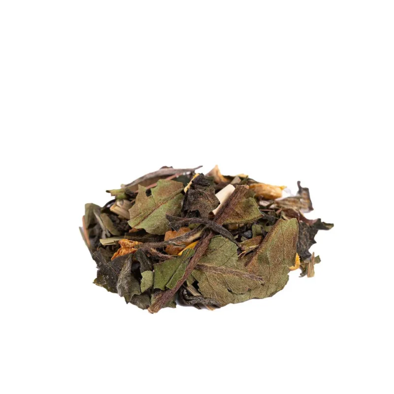 Imbieras ir mėta – gaivinantis žaliosios ir baltosios arbatos mišinys su imbieru, šonas