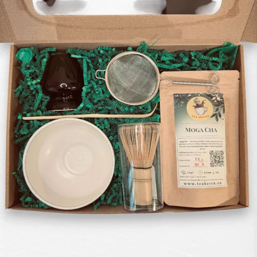 Didelis Matcha rinkinys su „Moga Cha“ arbata ir aksesuarais 2
