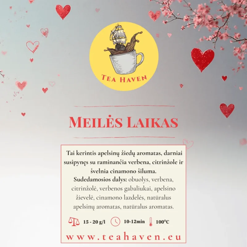 Vaisinė arbata Meilės Laikas su verbena, citrinžole ir cinamonu