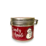 SK00001-04-min Raudona metalinė arbatos dėžutė Šventinė vaisinė arbata „Candy Apple“ su sniego senio piešiniu – 100 g.