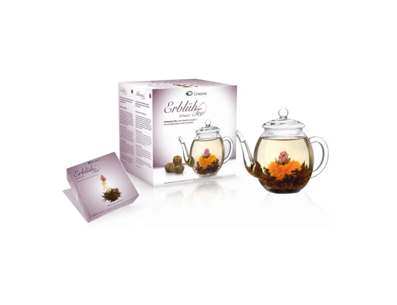 Creano dovanų rinkinis su arbatinuku ir 6 arbatos gėlėmis