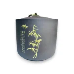 SK00106-01 keramikinis arbatos indelis su auksiniu bambuko raštu ir kaligrafija