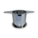 Nerūdijančio plieno arbatos sietelis su dangteliu naudojamu kaip padėkliukas