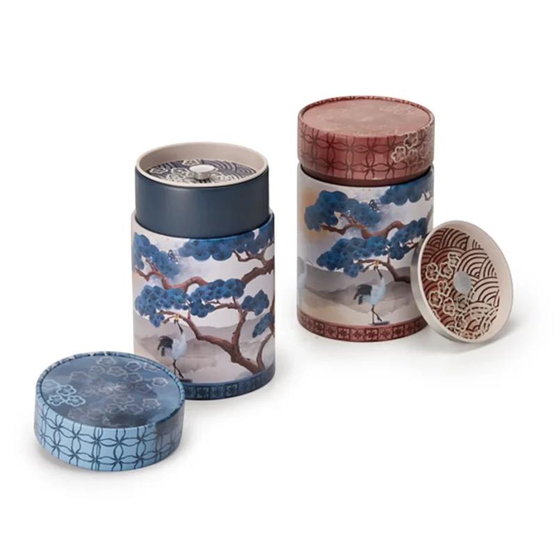 Washi stiliaus arbatos indeliai su gervėmis - mėlynas ir raudonas komplektas