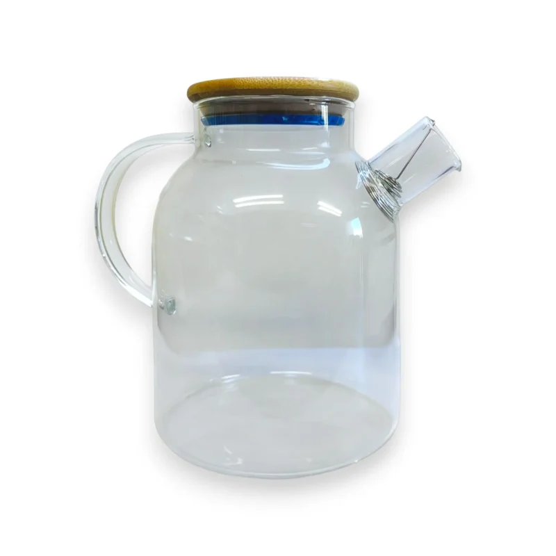 Tuščias arbatinukas stiklinis 1.5l su plačia rankena