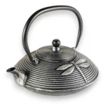 Juodas špižinis arbatinukas Akitsu su sidabriniais laumžirgio raštais