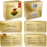 CRE-221-02 Žydinčios arbatos Creano Mix sudėtis ir paruošimo instrukcija ant pakuotės