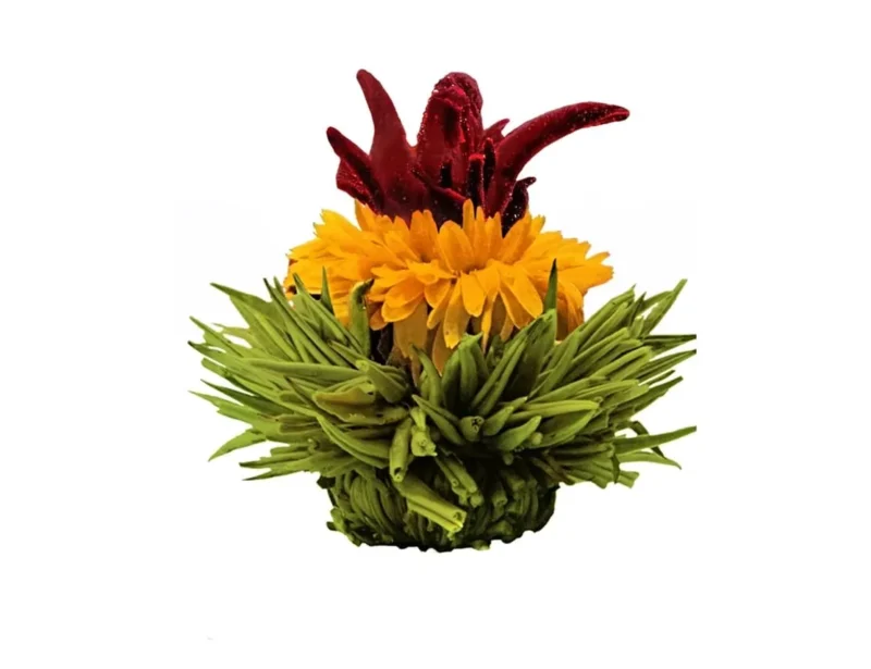 Žalioji žydinti arbata su mango aromatu ir hibisko žiedu