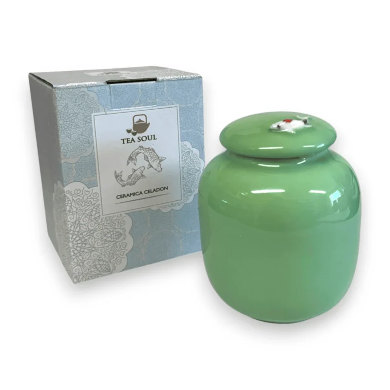 Porcelianinis indelis arbatai Seladono keramika su originalia dėžute