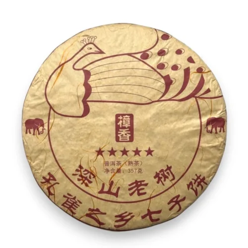 Brandinta 2017 metų senų medžių Pu-erh arbata Shen Shan Lao Shu su pavo atvaizdu