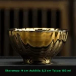 SK00143-03 Prabangi auksinė keraminė arbatos piala, 150 ml talpos