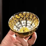 SK00143-04 Išorinis keraminės arbatos pialos dizainas ir aukso spalvos glazūra